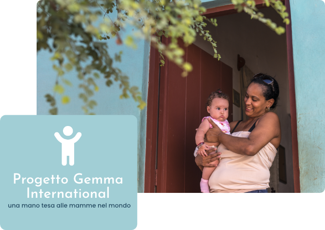 Mamma con bambino Progetto Gemma International a Cuba