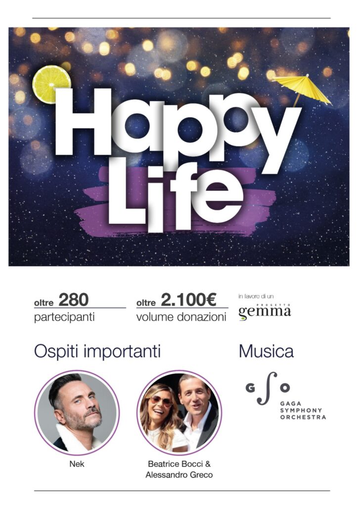 Locandina evento Happy Life organizzato dai nostri volontari ambassador